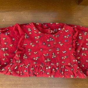 Laughing Llama red floral dress 24 months